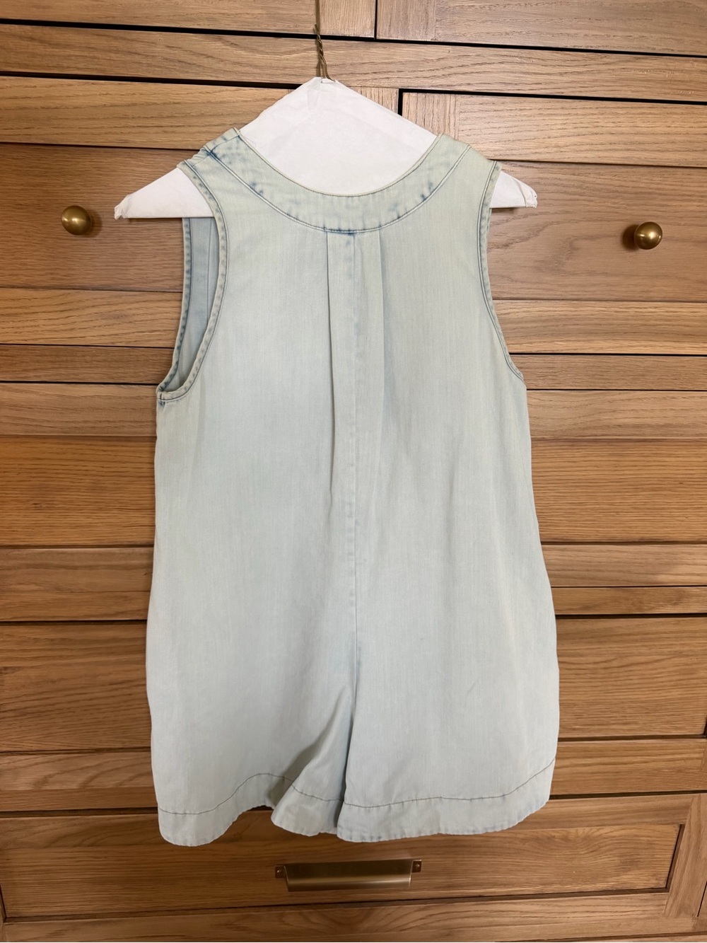 Women's Denim Sleeveless V-Neck Romper - Picture 5 of 15